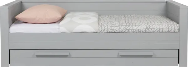 Dennis, sofá-cama, cinzento, A73xL101xC219 cm, madeira de pinho