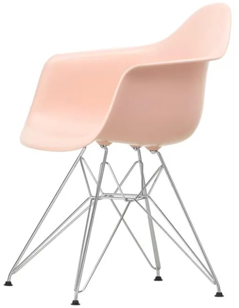 Cadeira de Jantar Vitra Eames Plastic DAR RE Rosa Pálido/Cromado