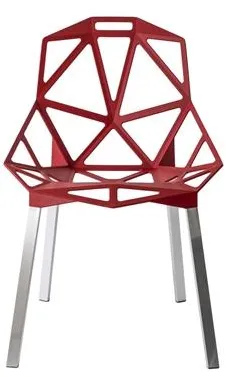 Magis Chair One 4 Pernas Cadeira de Jantar Anodizada/Vermelha