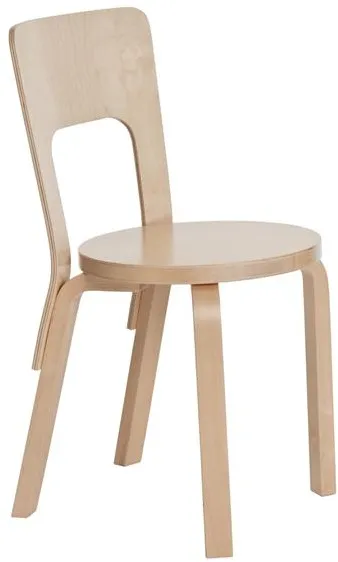artek 66 Cadeira de Jantar em Bétula