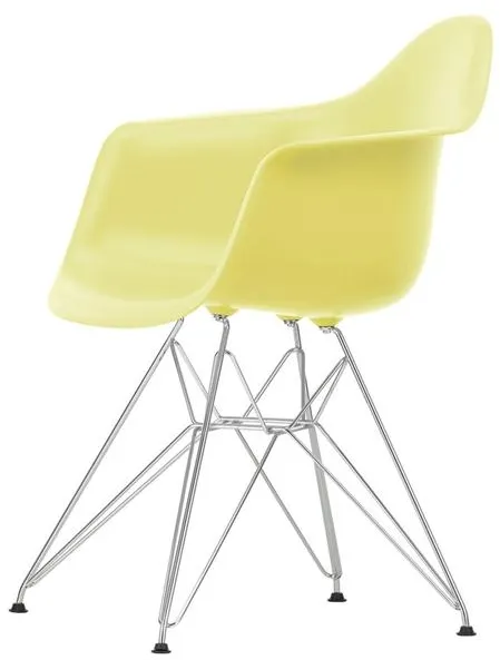 Cadeira de Jantar Vitra Eames Plastic DAR RE Limão/Cromado