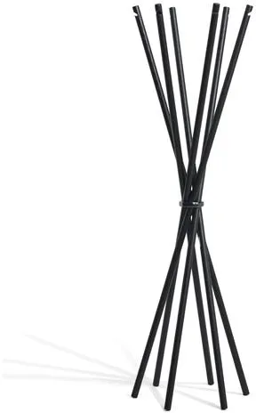 Møbel Copenhagen Coat Cabideiro Freixo pintado de preto/Preto acetinado