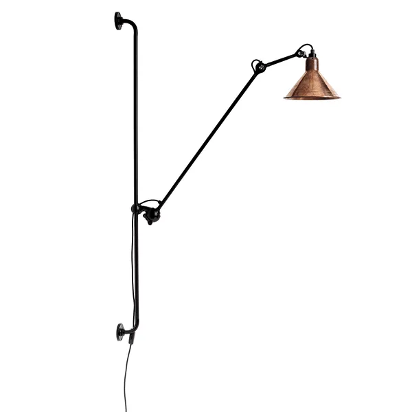Lampe Gras N214 Candeeiro de Parede Preto Fosco/Cobre Cru