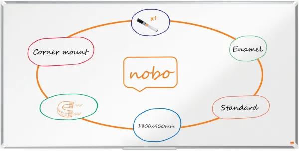 Nobo Premium Plus quadro branco esmaltado 180x90cm branco