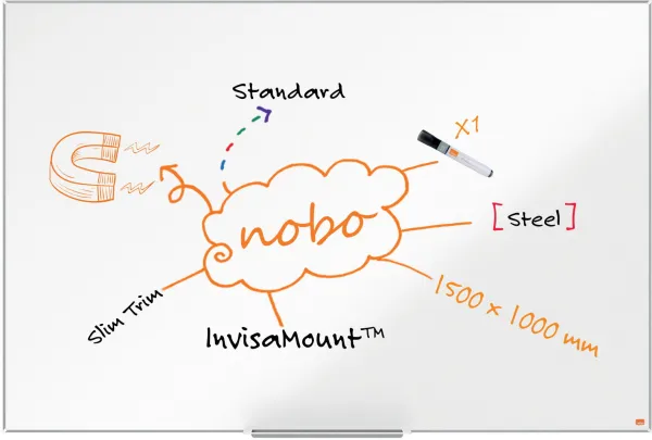 Nobo Impression Pro quadro branco de aço 150x100cm branco