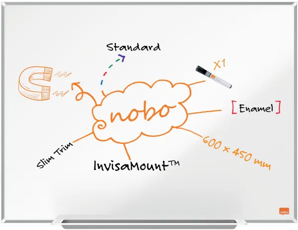 Nobo Impression Pro quadro branco esmaltado 60x45cm branco